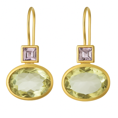 Retro Vihreät Kristalli Korvakorut